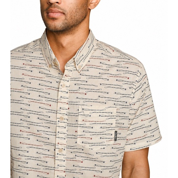 Eddie Bauer Other - Eddie Bauer Fishing Novelty Print Button Up Shirt Mens XL